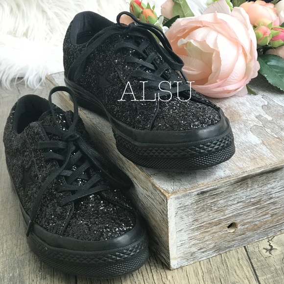 Converse OneStar OX Glitter Black Black W AUTHENT - Picture 2 of 8